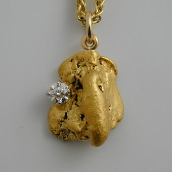 Nugget & Canadian Diamond Pendant